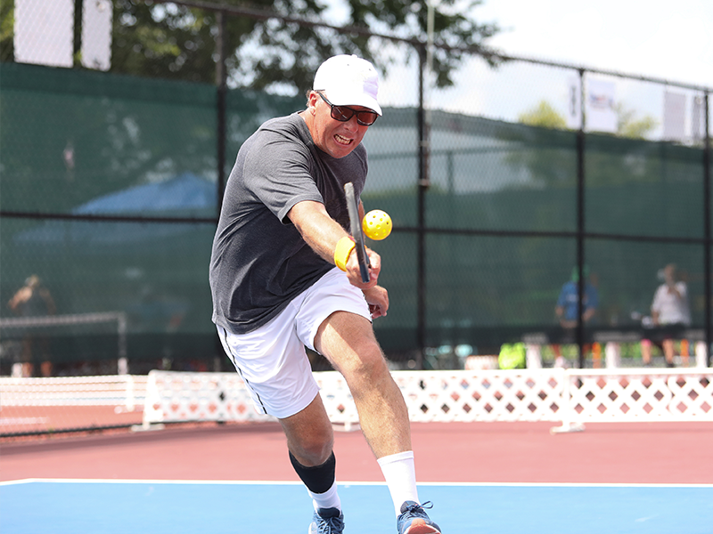 Man playing pickleball